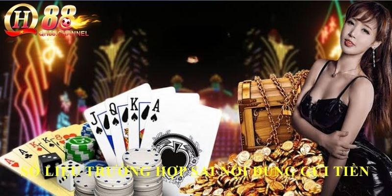 Số liệu trường hợp sai nội dung gửi tiền